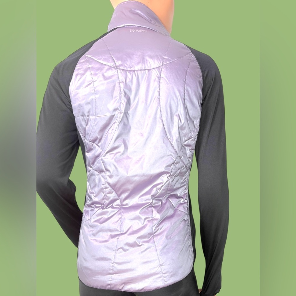 Calvin Klein Women’s M Tech Fleece Run Club Apres Ski Metallic Puffer Jacket - Picture 5 of 15